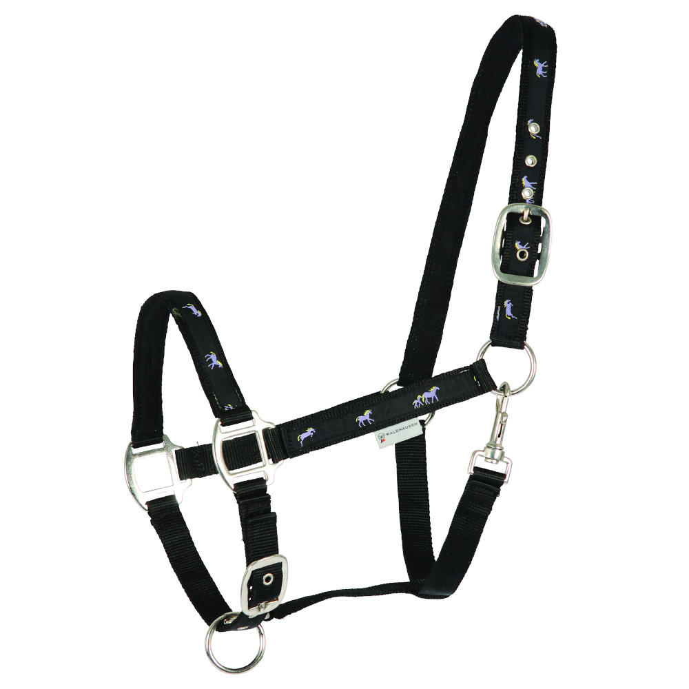 Waldhausen Pferdehalfter 'Elegant' Mit Glitzer - Nachtblau Mit Weicher Polsterung