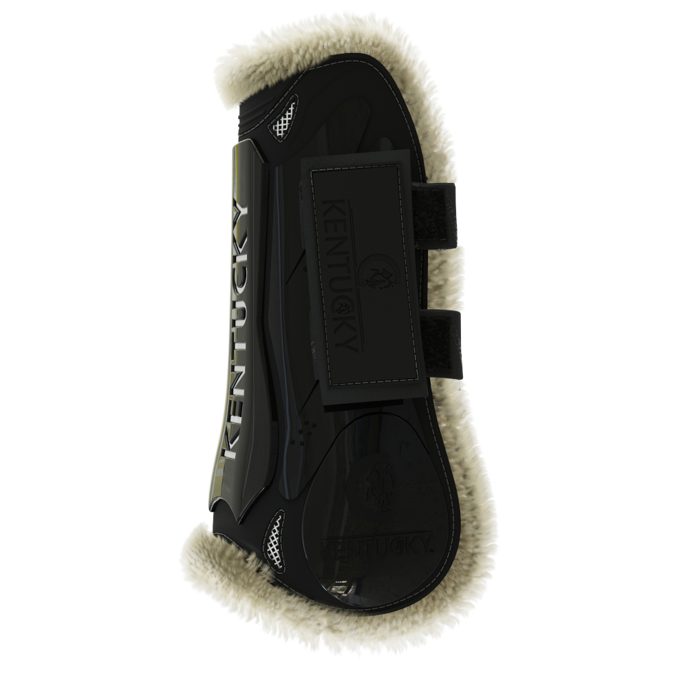 Kentucky Vegan Sheepskin Tendon Boots Velcro schwarz, M Horse Shop