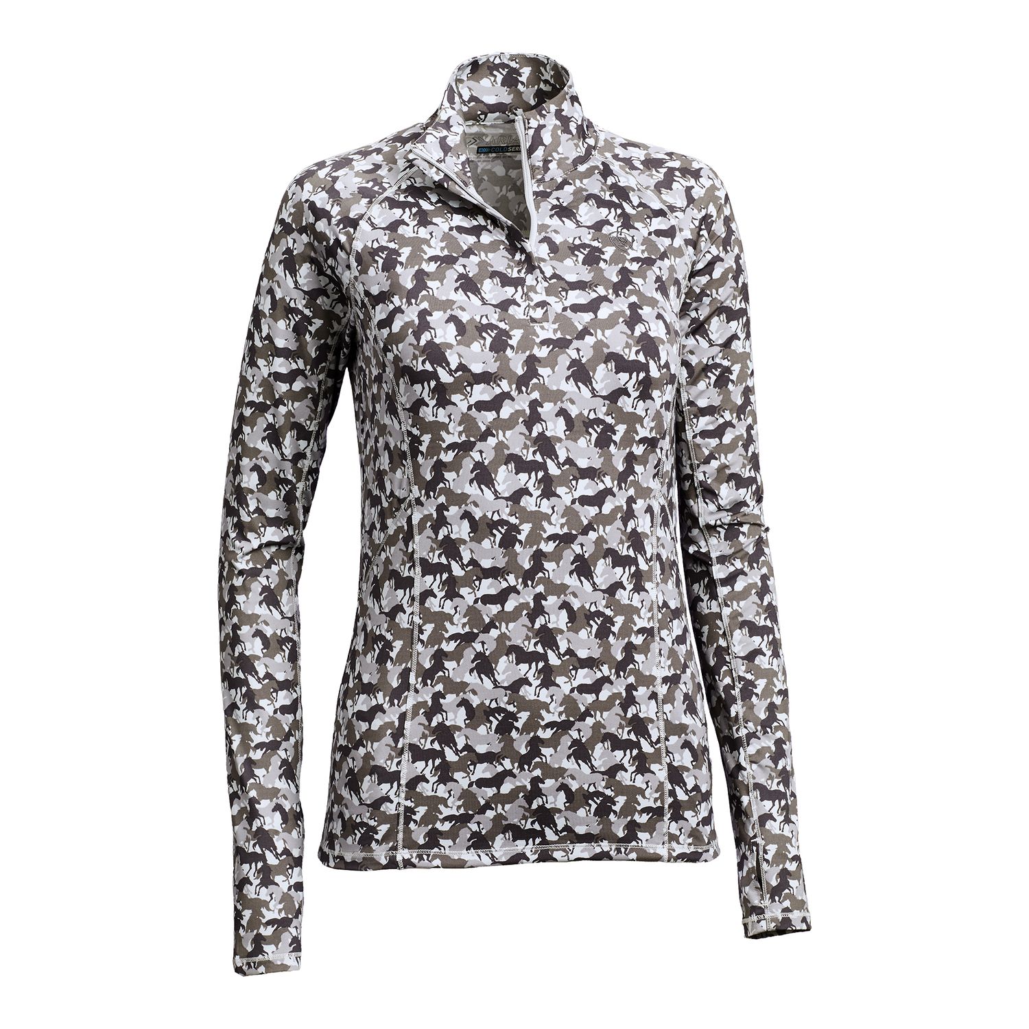 Maillot D'équitation Ariat Lowell 2.0 – Jeunesse Taille M (10 Ans), Corail, Manches Longues, 1/4 Zip